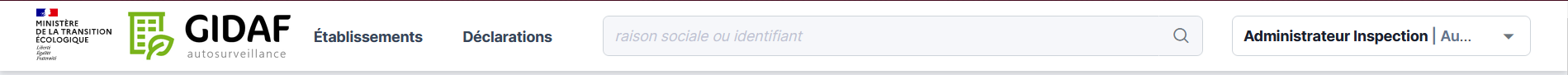Header administrateurs et gestionnaires